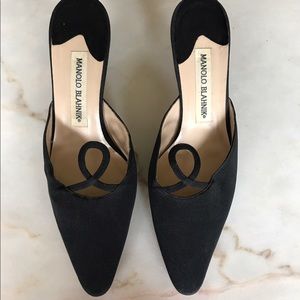 NWOT Manolo Blahnik Low Heel Mules