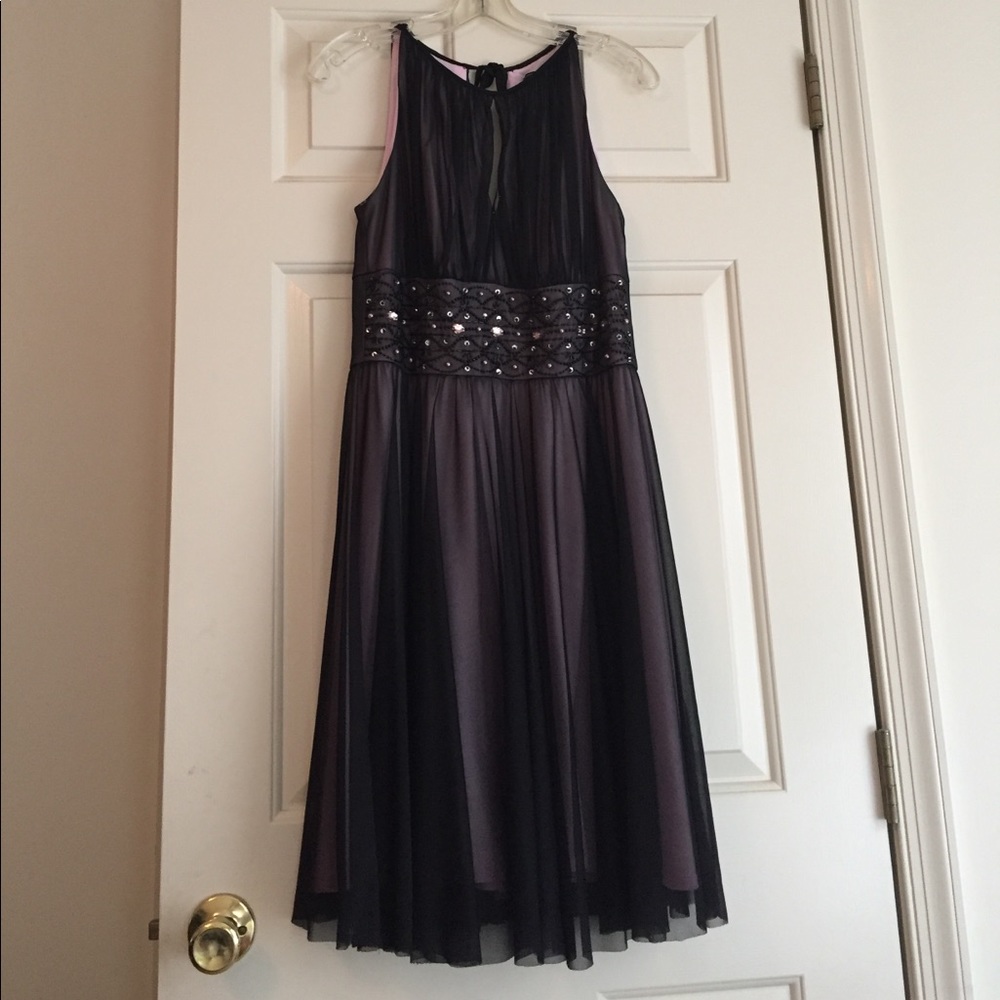 Cocktail dress, black,keyhole front and back.