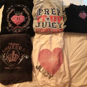 4 juicy couture sweatshirts with 2 sweatpants