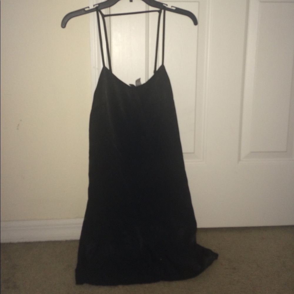 Black satin slip dress size 4