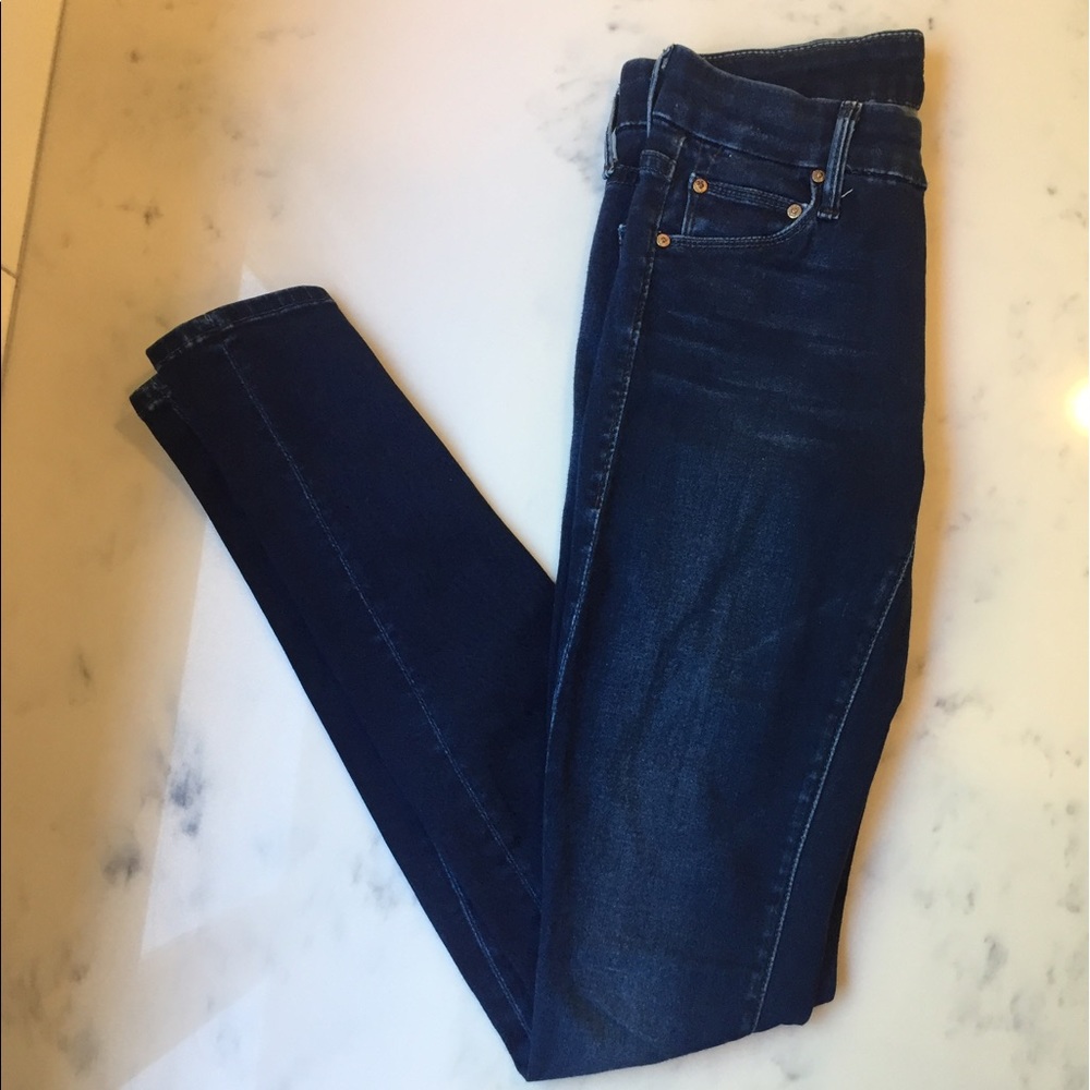 MOTHER size 24 The Looker Skinny Jean dark wash