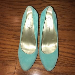 teal Jessica Simpson heels
