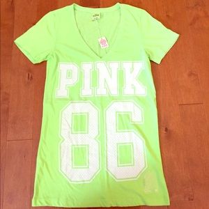 NWT- PINK v-neck tee