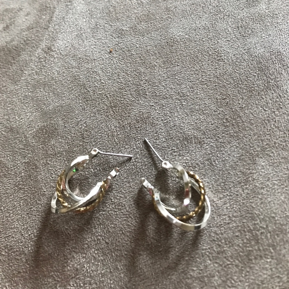 Gold and silver small hoop