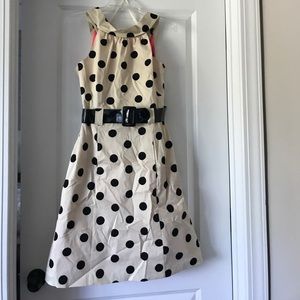 Eliza J. Black/Cream Polkadot Dress - Size 6 - EUC