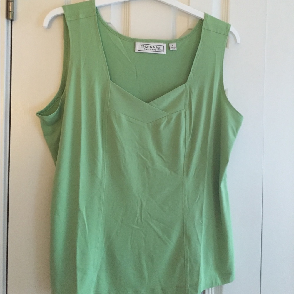 George Simonton Tank Cami with crossover neckline