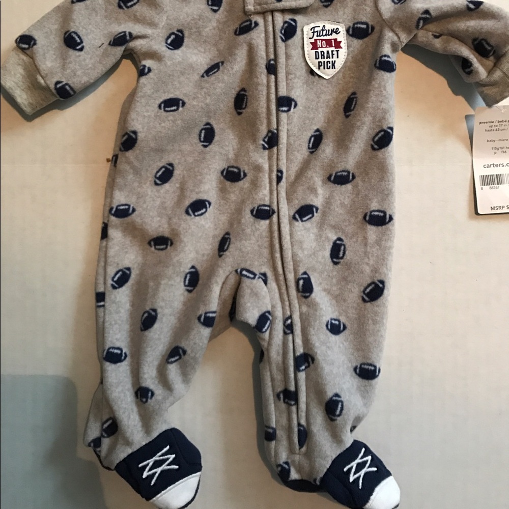 Preemie pajamas! Footballs! 🏈