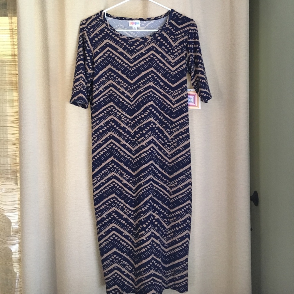 LuLaRoe Navy and Tan Julia
