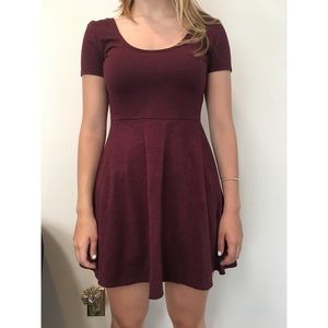 Beautiful Maroon T-Shirt Material Dress