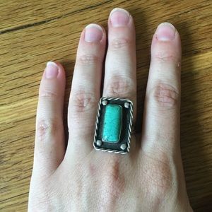 Vintage silver and turquoise ring