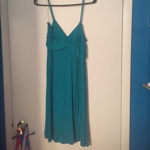Green spaghetti strap dress