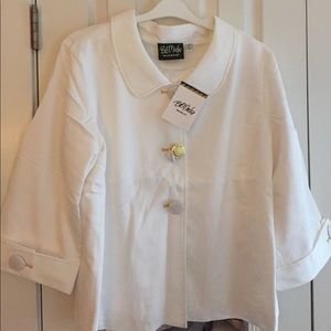Bob Mackie White 3/4 sleeve jacket