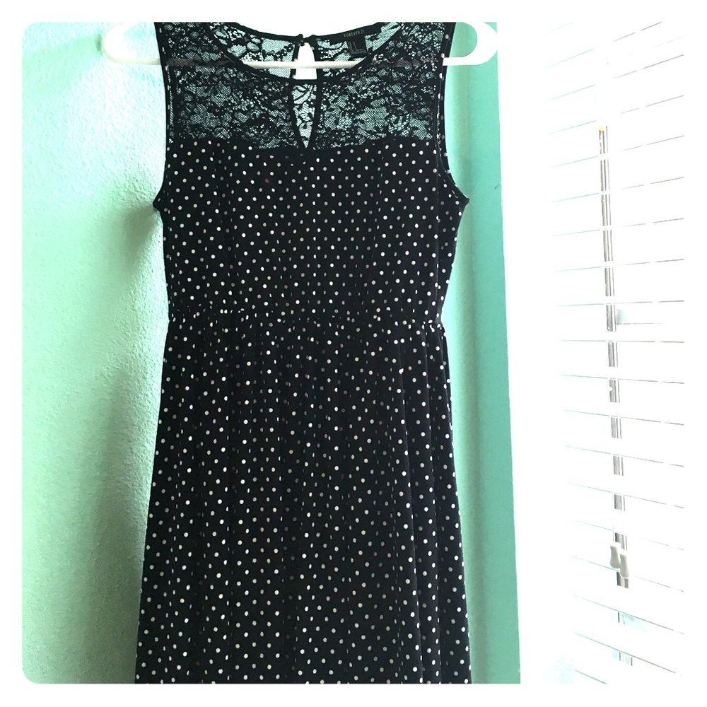 Black and white polka dot dress