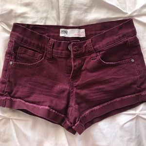 Deep red Malibu short shorts