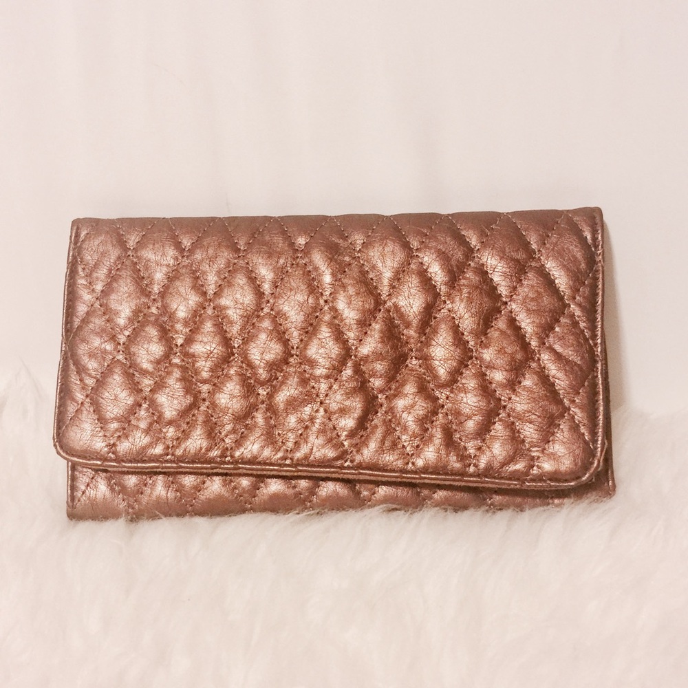 Nine West Bronze Quilted Leather Clutch - Picture 3 of 7
