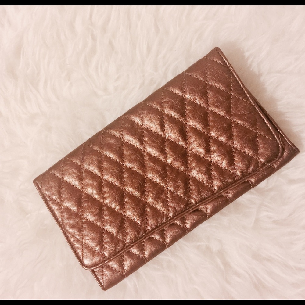 Nine West Bronze Quilted Leather Clutch - Picture 6 of 7