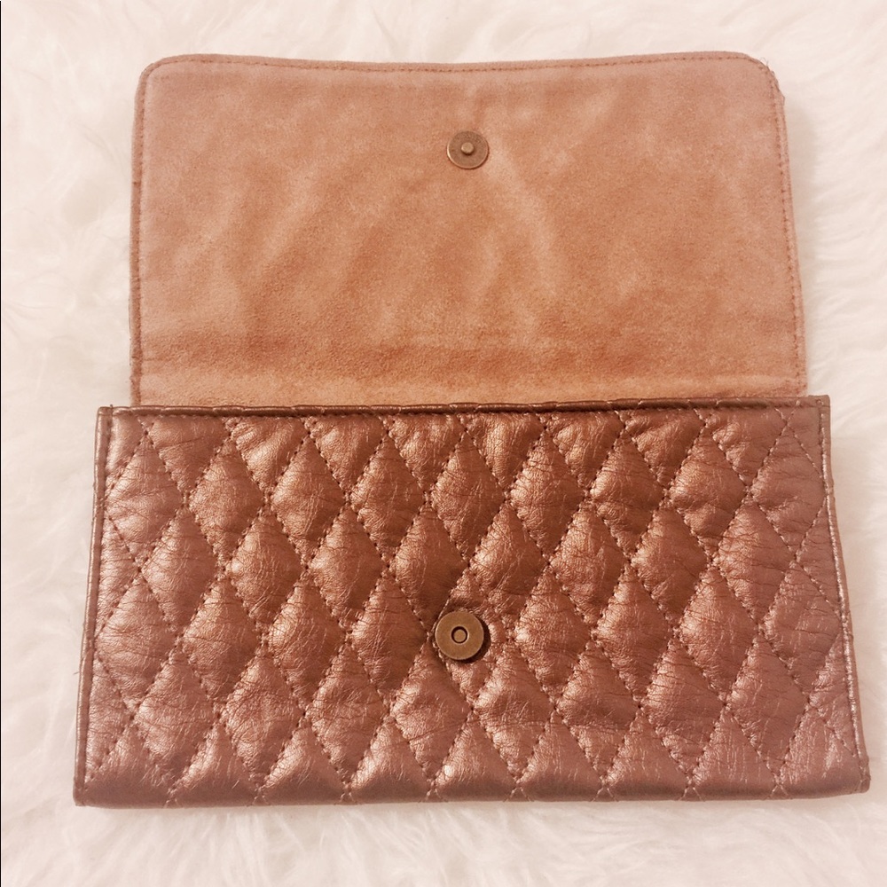 Nine West Bronze Quilted Leather Clutch - Picture 4 of 7