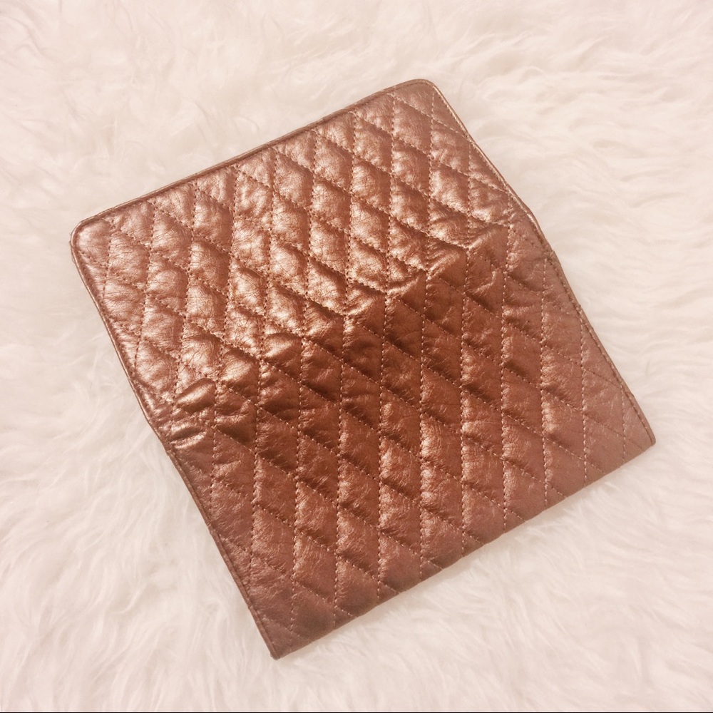 Nine West Bronze Quilted Leather Clutch - Picture 2 of 7