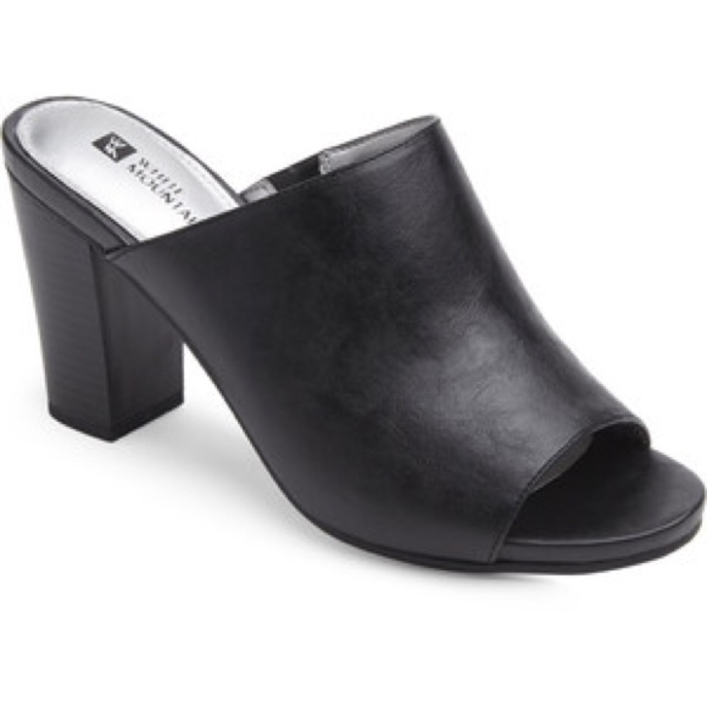White Mountain Black Slide Mules