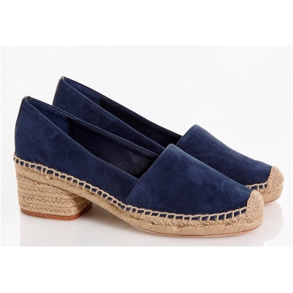 Tory Burch Shoes - Tory Burch Suede Block Heel Espadrille Pumps
