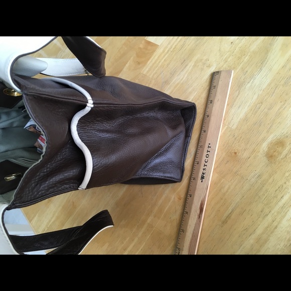 Cowhide Grain Leather Bow Handbag purse storage - Picture 3 of 7