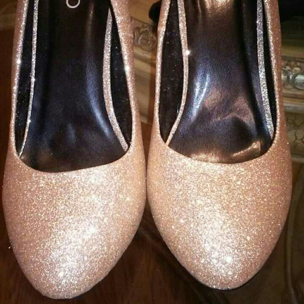 Deb Gold Glitter Heels