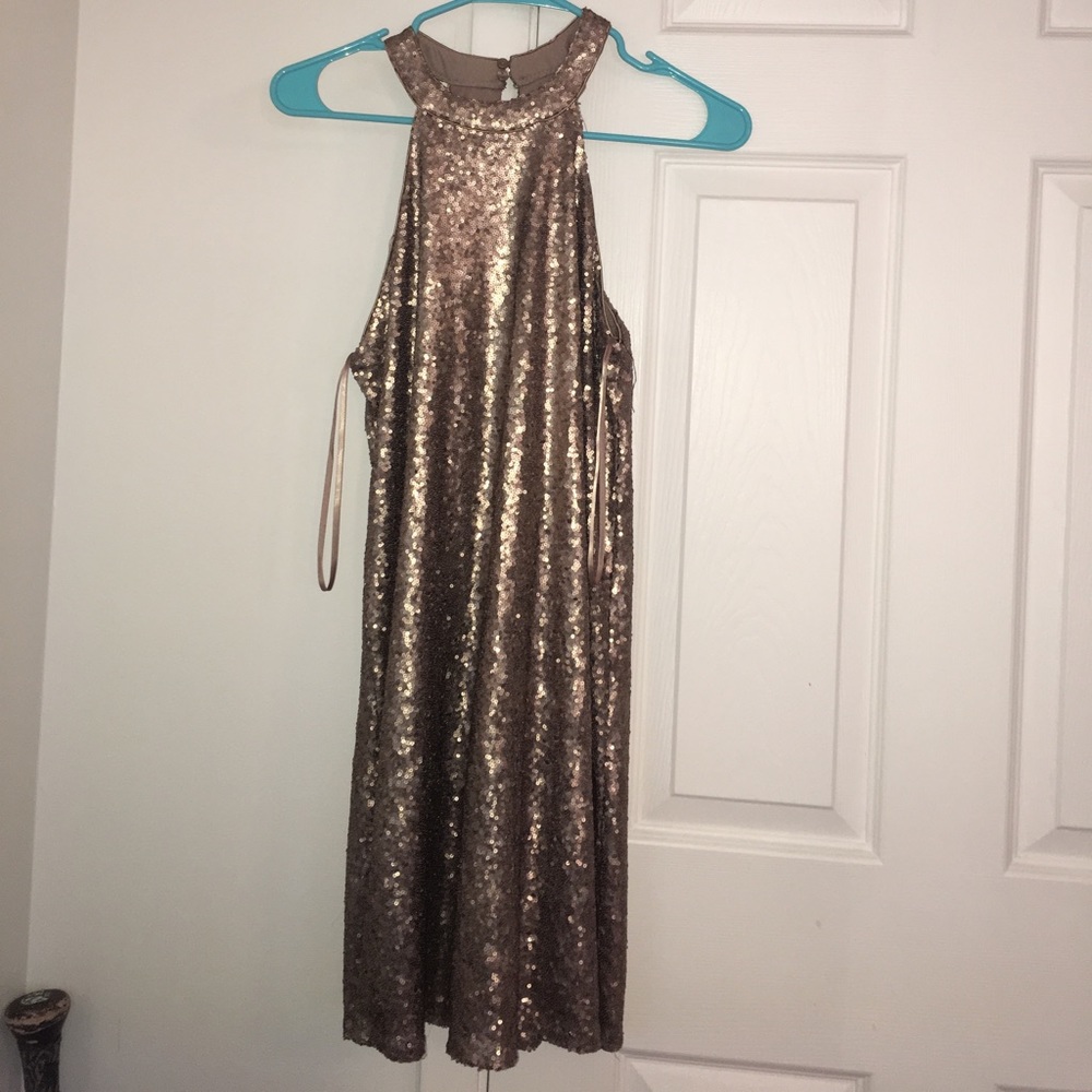 Gold Sequin Party Dress