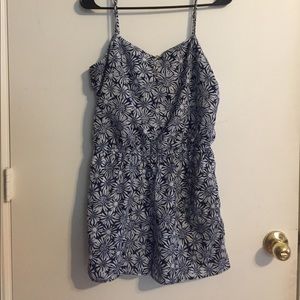 Blue floral romper
