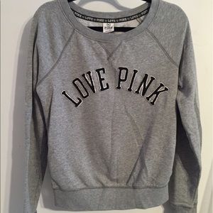 "Love Pink" VS grey sweatshirt