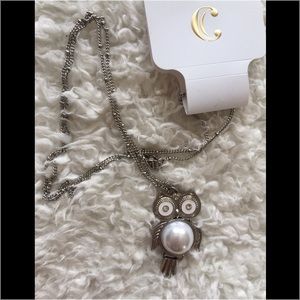 NWT Charming Charlie long silver pendant necklace