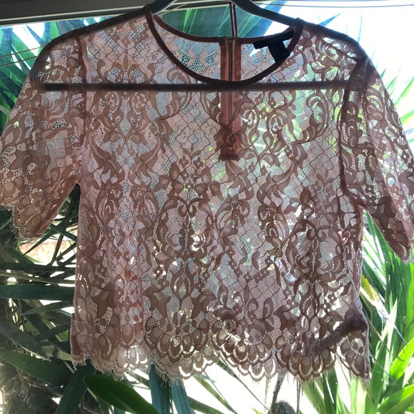Pink lace top - Picture 1 of 3