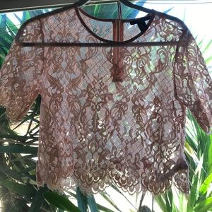 Pink lace top