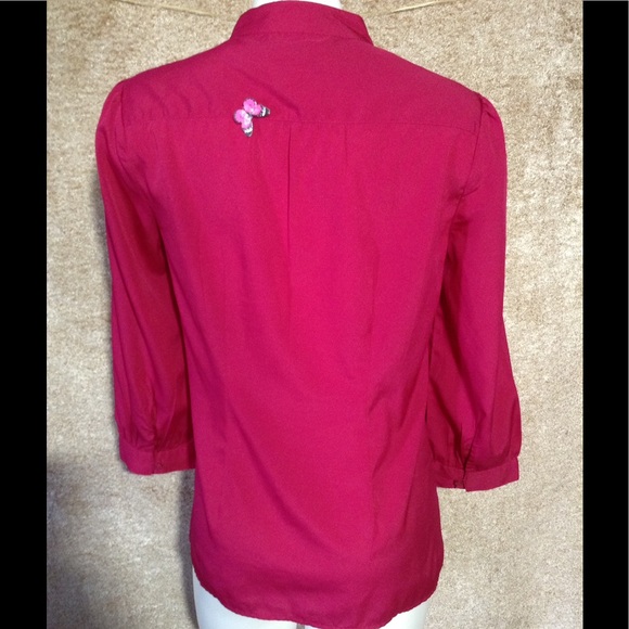 BANANA REPUBLIC LONG SLEEVE BUTTON FRONT BLOUSE - Picture 3 of 7