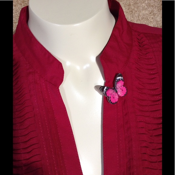 BANANA REPUBLIC LONG SLEEVE BUTTON FRONT BLOUSE - Picture 5 of 7