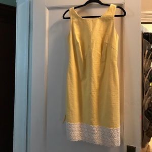 Lilly Pulitzer yellow with white lace bottom dress
