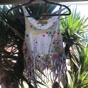 Tie die heart crop top