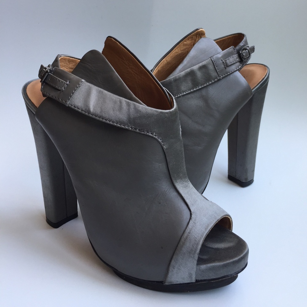 L.A.M.B. Satin & Leather Booties heels sandals
