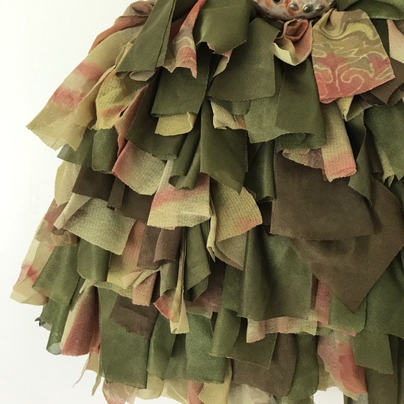 ONE OF A KIND HANDMADE NATURAL BAG.SMALL. GREEN. - Picture 4 of 8