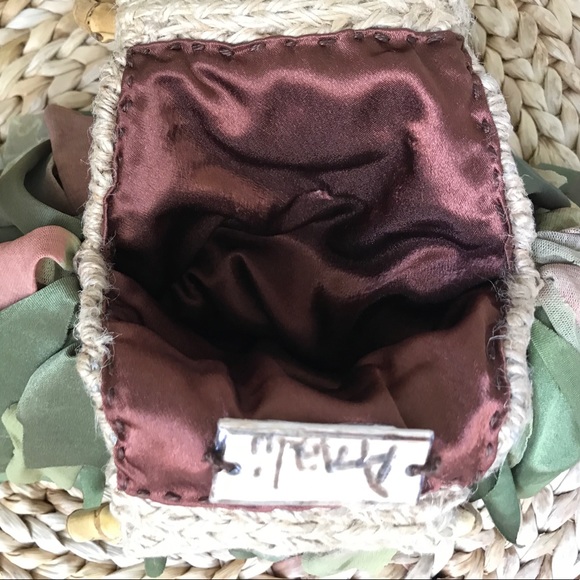 ONE OF A KIND HANDMADE NATURAL BAG.SMALL. GREEN. - Picture 8 of 8