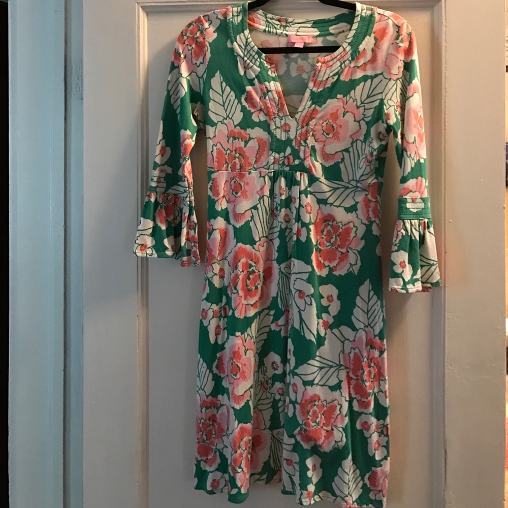 Lilly Pulitzer green, white and pink dress