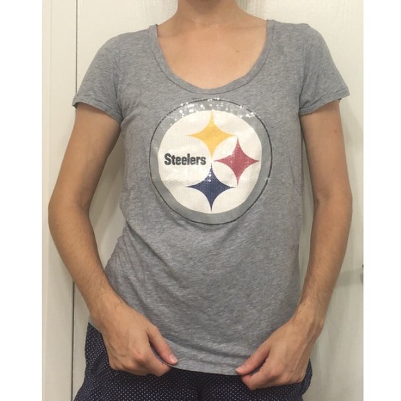 VS 💕 HTF EUC PINK Steelers Sequin Tee