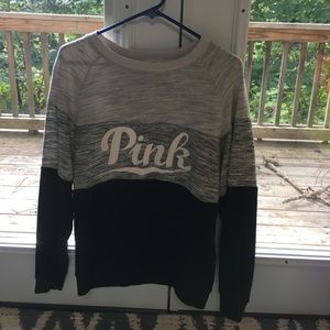 Vs Pink color block sweatshirt.