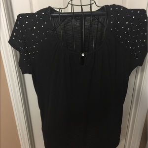 WOMENS SHORT SLEEVE BLACK TOP