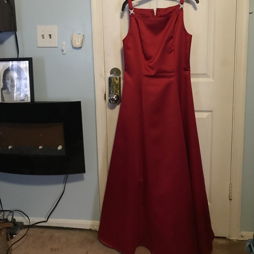 Red evening gown