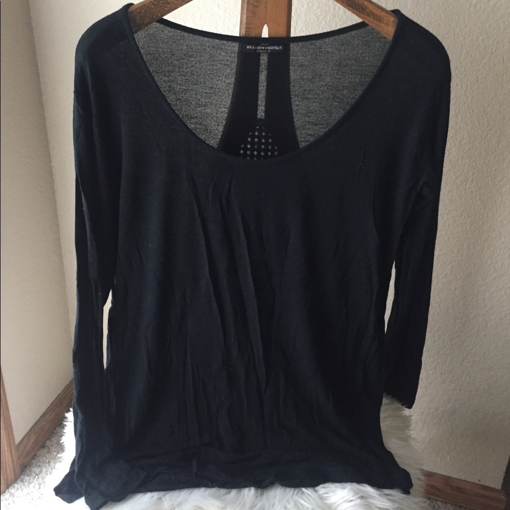 Brandy Melville Sheer Oversized Black Top