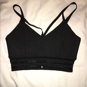 Strappy black crop top