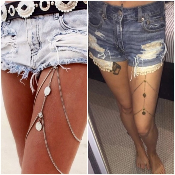 Thigh Chain Boho Turkish Coin Beach Body Jewelry - Picture 4 of 7