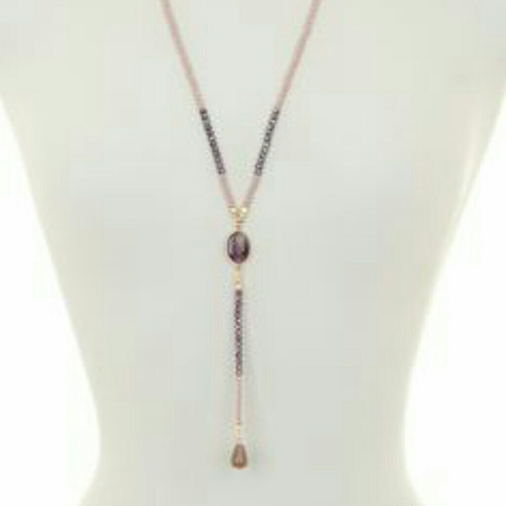 Spring Street Purple Beaded Y-Necklace
