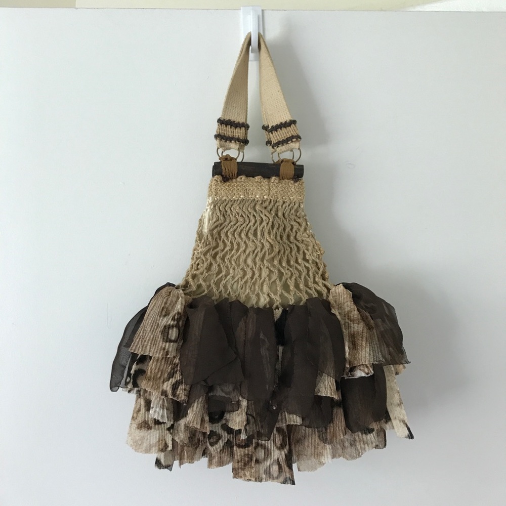 ONE OF A KIND HANDMADE NATURAL BAG.SMALL. BROWN. - Picture 5 of 8
