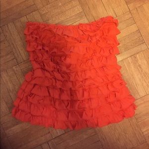 Orange Hollister strapless shirt